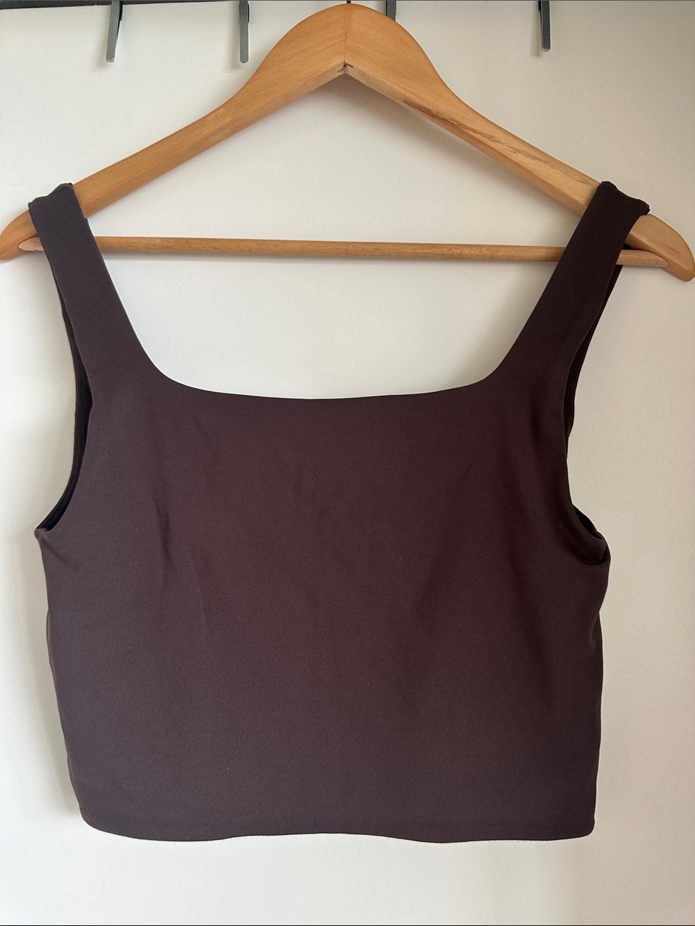 Babaton Square Neck Contour Brown Crop Tank - Picture 3 of 3